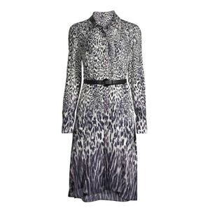 Elie Tahari Aisha Ombré Grey Leopard Dress sz 2 retailed $468.